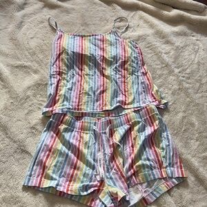 Calvin Klein Striped Pajama Set –Size M | Cotton | Cute & Cozy Sleepwear |